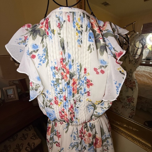 Abercrombie & Fitch Floral Midi Dress with Ruffle Sleeves - Picture 4 of 6